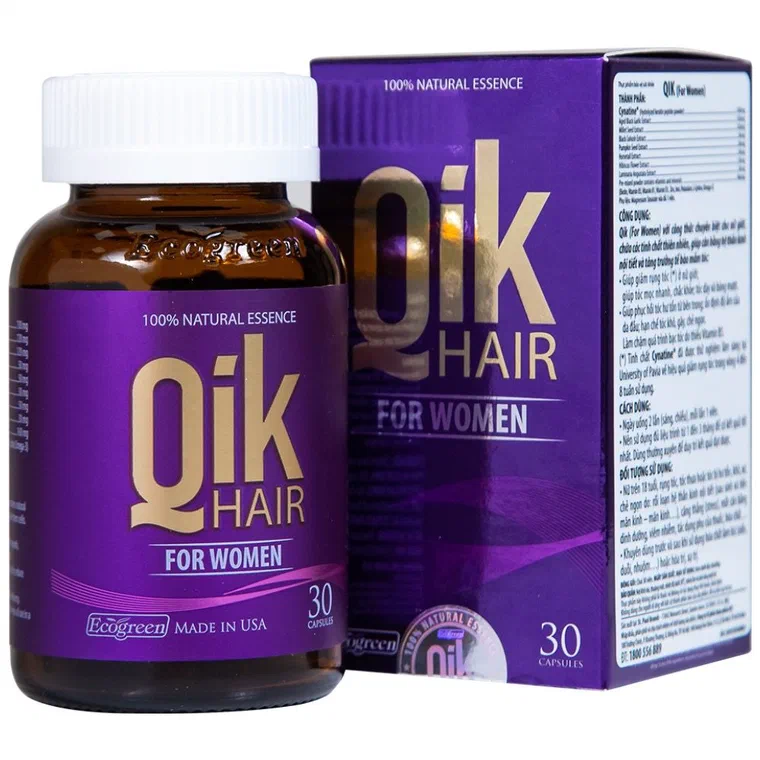 Lọ và hộp viên uống Qik Hair For Women